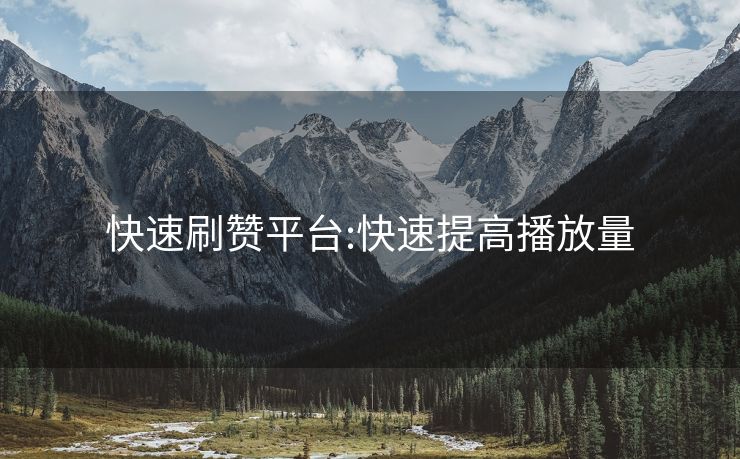 快速刷赞平台:快速提高播放量