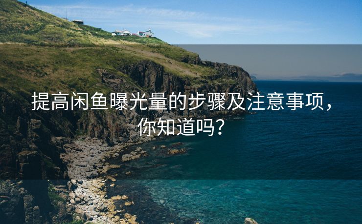 提高闲鱼曝光量的步骤及注意事项，你知道吗？
