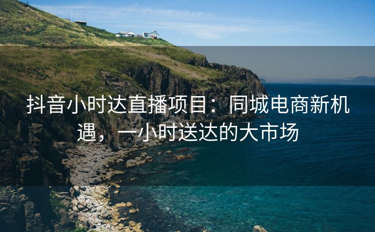 抖音小时达直播项目：同城电商新机遇，一小时送达的大市场