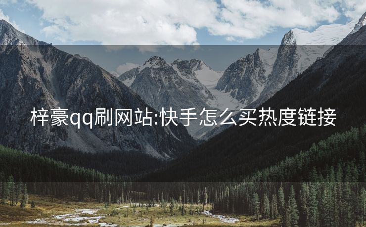 梓豪qq刷网站:快手怎么买热度链接