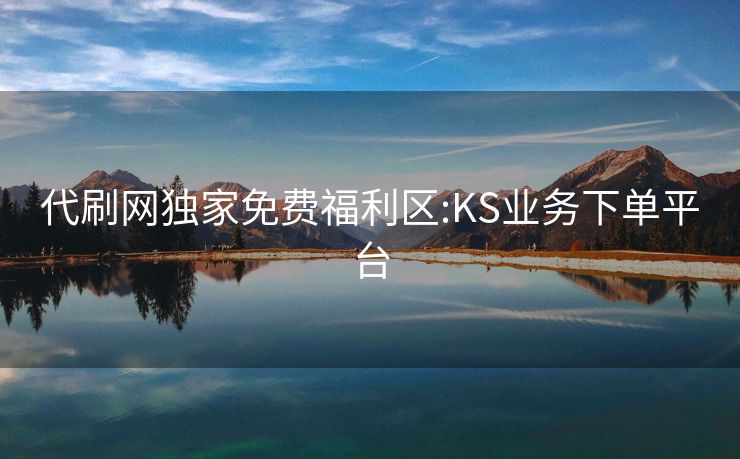 代刷网独家免费福利区:KS业务下单平台