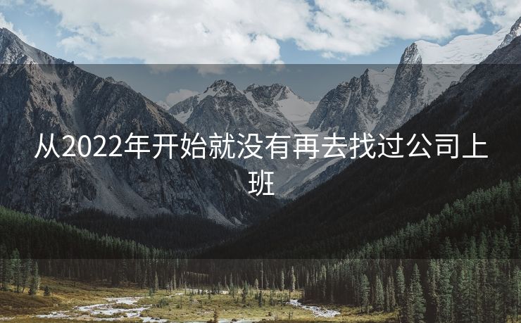 从2022年开始就没有再去找过公司上班