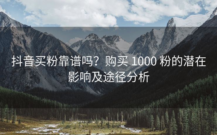 抖音买粉靠谱吗？购买 1000 粉的潜在影响及途径分析