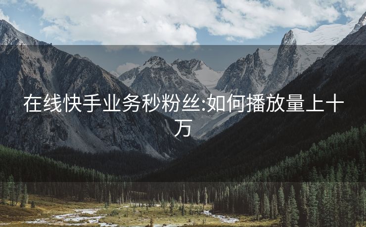 在线快手业务秒粉丝:如何播放量上十万