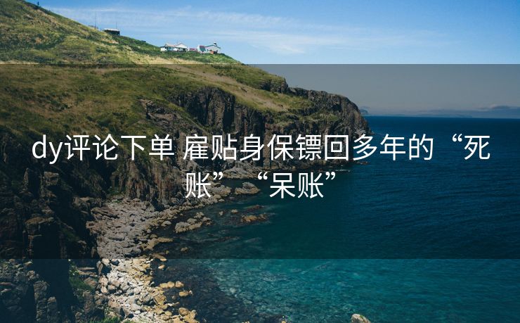 dy评论下单 雇贴身保镖回多年的“死账”“呆账”