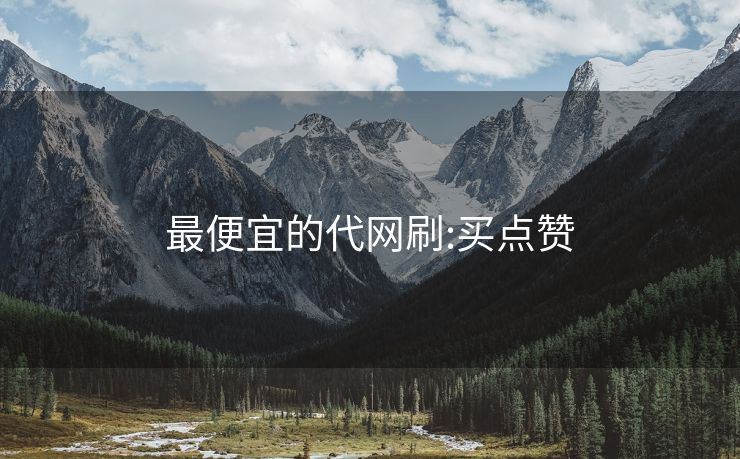 最便宜的代网刷:买点赞