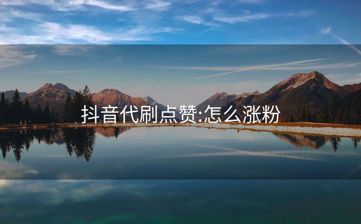 抖音代刷点赞:怎么涨粉