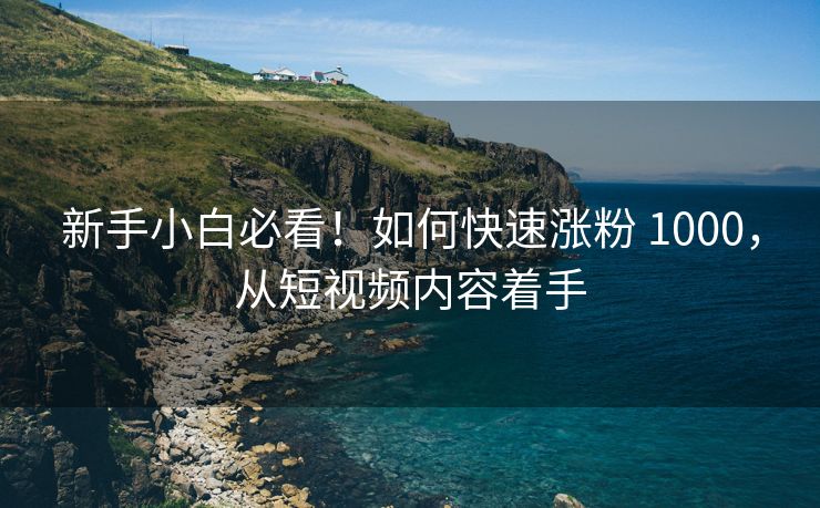 新手小白必看！如何快速涨粉 1000，从短视频内容着手