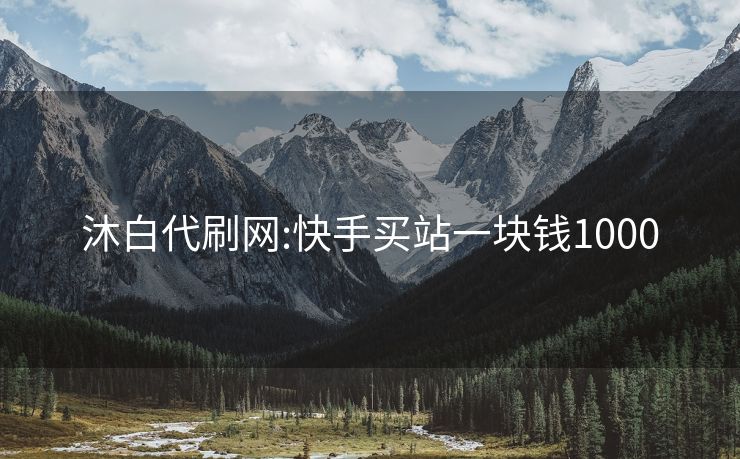沐白代刷网:快手买站一块钱1000
