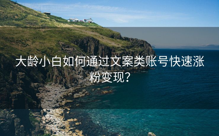 大龄小白如何通过文案类账号快速涨粉变现？