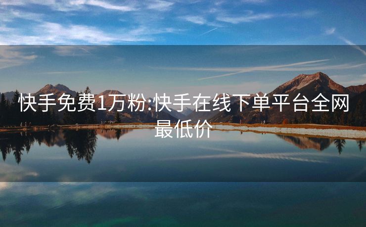 快手免费1万粉:快手在线下单平台全网最低价
