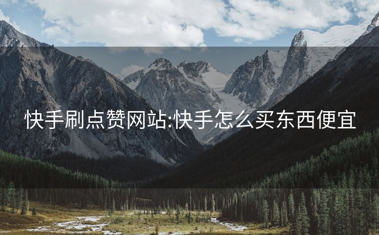 快手刷点赞网站:快手怎么买东西便宜
