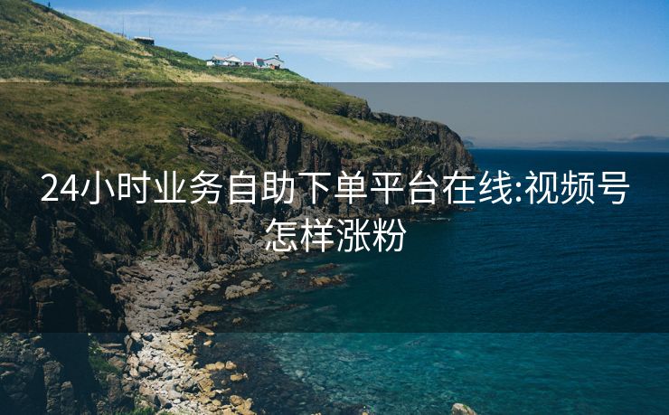 24小时业务自助下单平台在线:视频号怎样涨粉