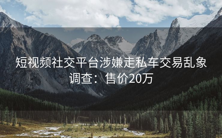 短视频社交平台涉嫌走私车交易乱象调查：售价20万