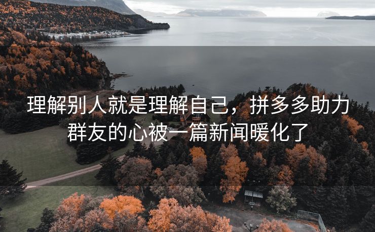 理解别人就是理解自己，拼多多助力群友的心被一篇新闻暖化了