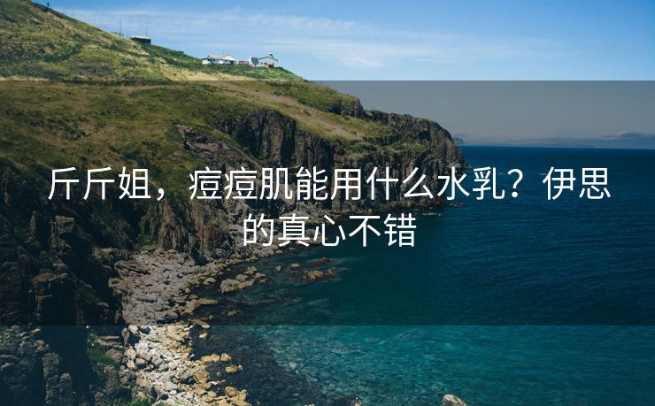 斤斤姐，痘痘肌能用什么水乳？伊思的真心不错