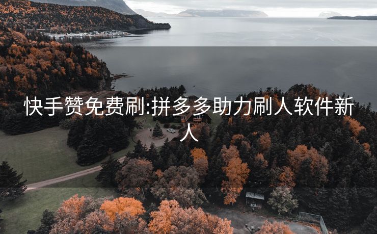 快手赞免费刷:拼多多助力刷人软件新人
