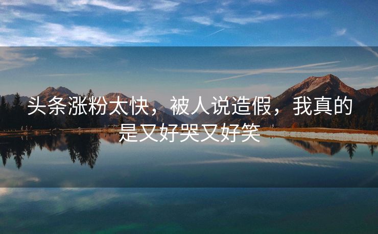 头条涨粉太快，被人说造假，我真的是又好哭又好笑