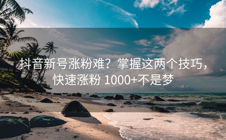 抖音新号涨粉难？掌握这两个技巧，快速涨粉 1000+不是梦