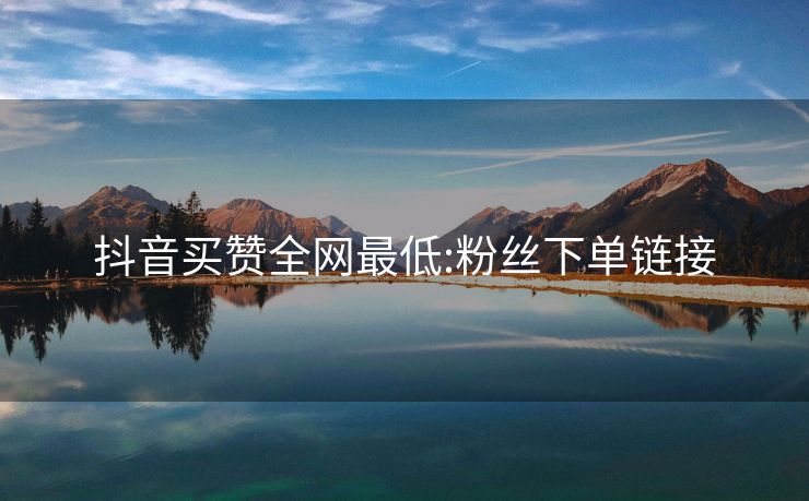 抖音买赞全网最低:粉丝下单链接