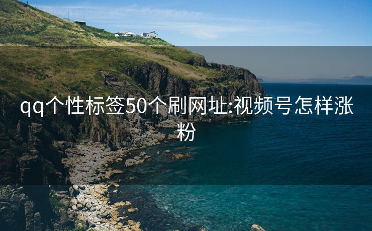 qq个性标签50个刷网址:视频号怎样涨粉