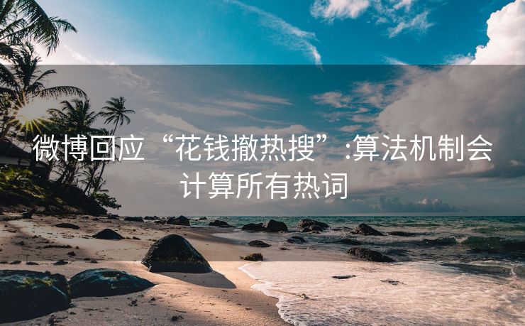 微博回应“花钱撤热搜”:算法机制会计算所有热词