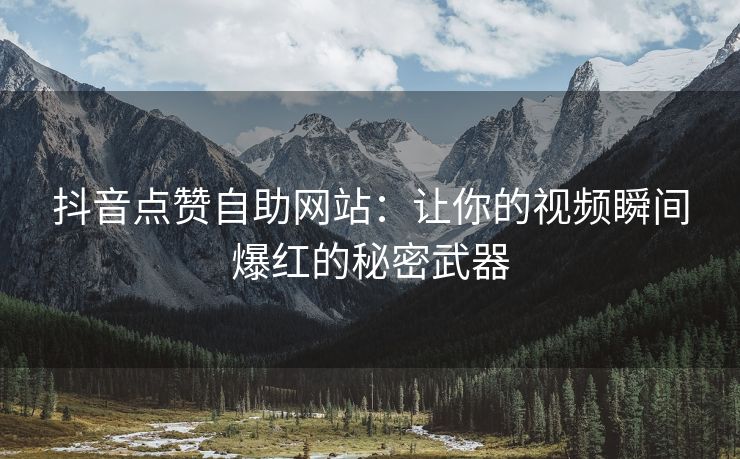 抖音点赞自助网站：让你的视频瞬间爆红的秘密武器