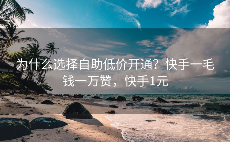 为什么选择自助低价开通？快手一毛钱一万赞，快手1元