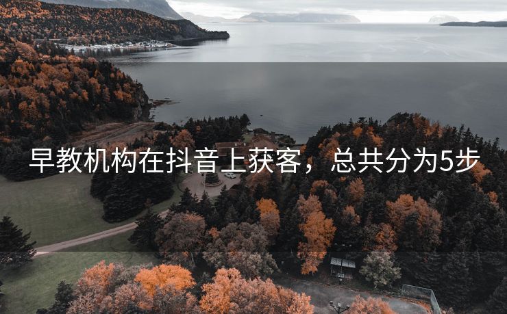 早教机构在抖音上获客，总共分为5步