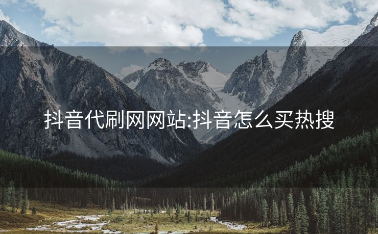 抖音代刷网网站:抖音怎么买热搜