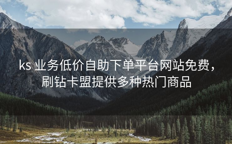 ks 业务低价自助下单平台网站免费，刷钻卡盟提供多种热门商品
