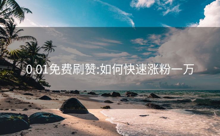 0.01免费刷赞:如何快速涨粉一万