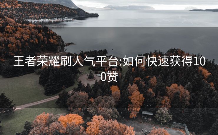 王者荣耀刷人气平台:如何快速获得100赞
