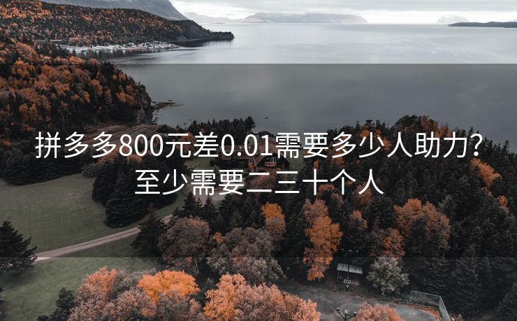 拼多多800元差0.01需要多少人助力？至少需要二三十个人