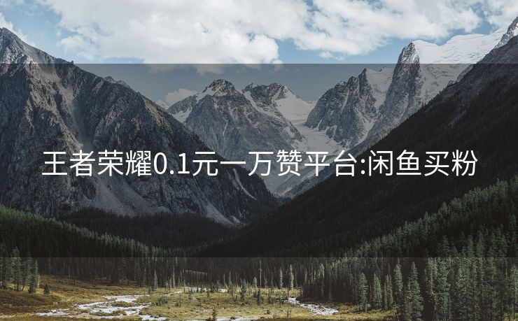 王者荣耀0.1元一万赞平台:闲鱼买粉