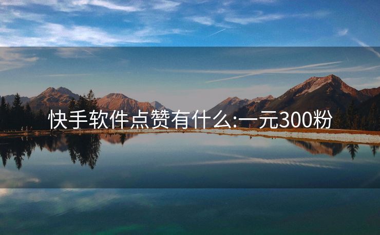 快手软件点赞有什么:一元300粉