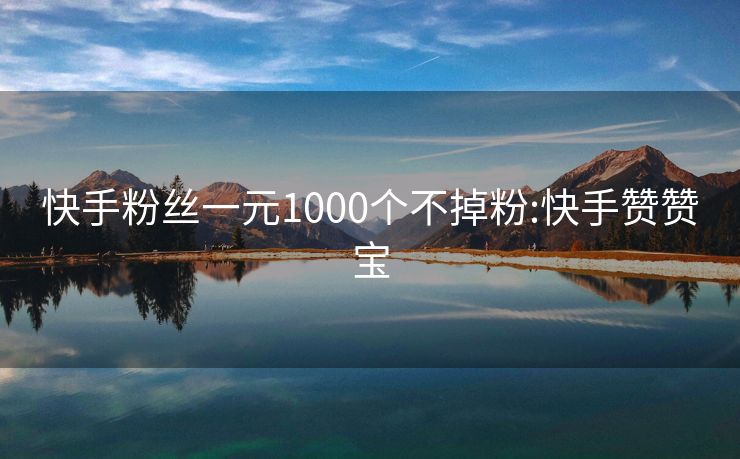 快手粉丝一元1000个不掉粉:快手赞赞宝