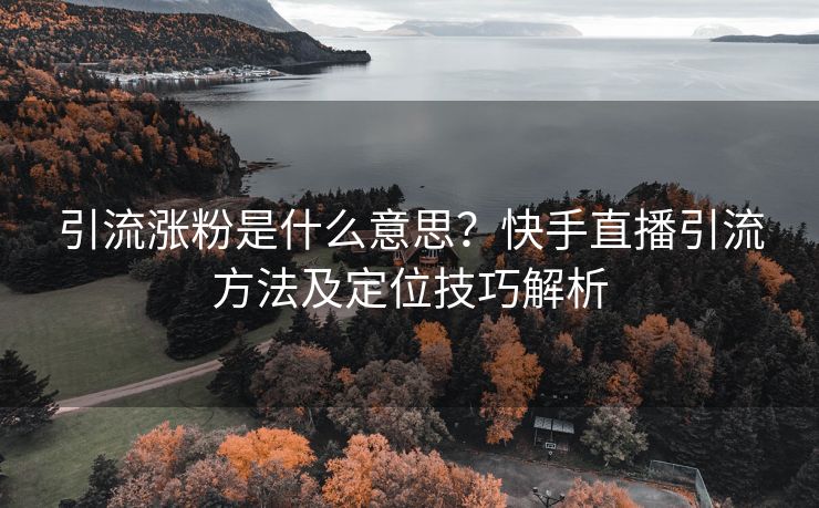 引流涨粉是什么意思？快手直播引流方法及定位技巧解析