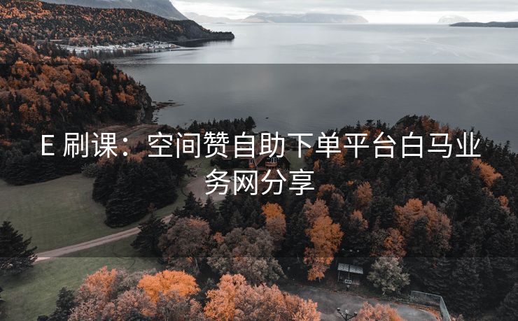 E 刷课：空间赞自助下单平台白马业务网分享