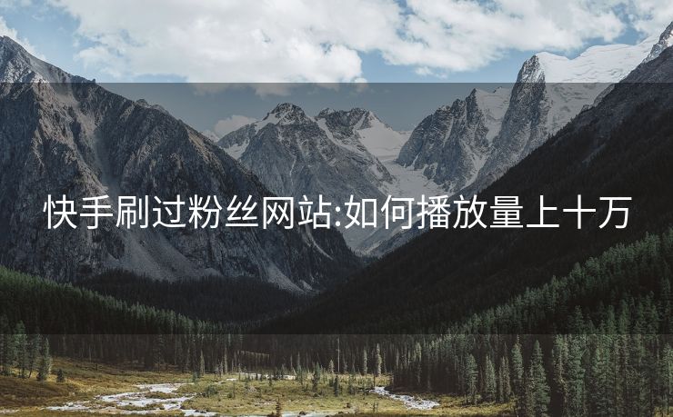快手刷过粉丝网站:如何播放量上十万