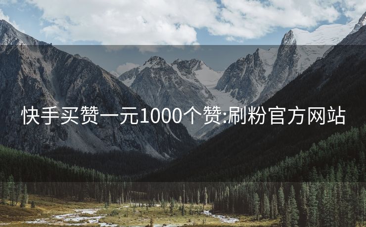 快手买赞一元1000个赞:刷粉官方网站